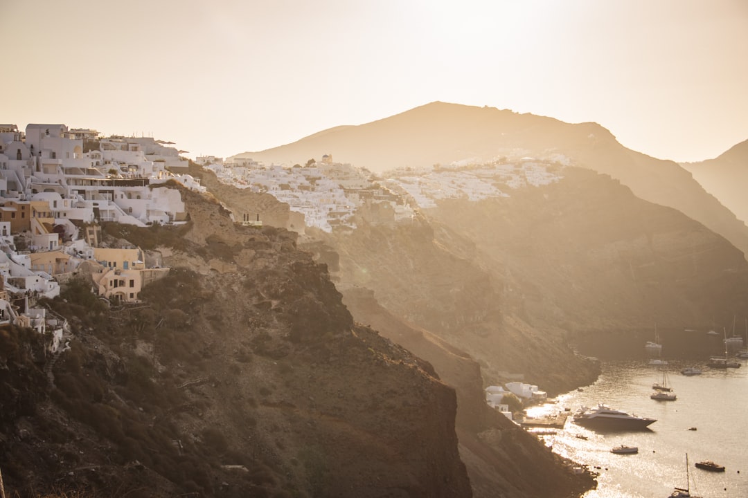 Little Venice Mykonos houses on cliff edge sunset