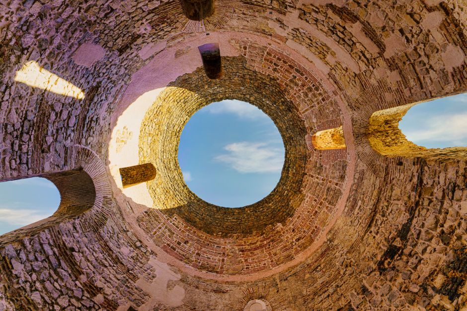 Split Croatia Temple of Jupiter Roman columns interior