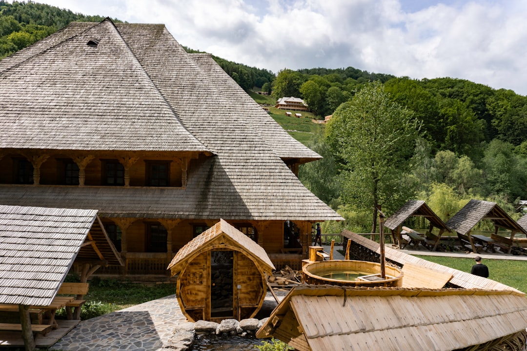 Bukovina Romania local bar wooden interior candles traditional decor
