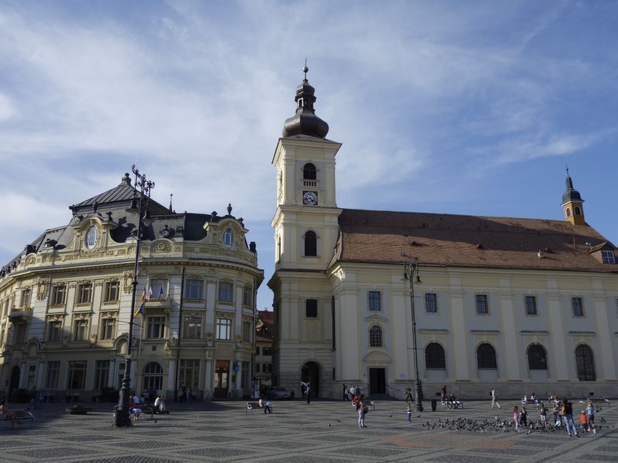 Sibiu Romania outdoor cafe street food atmosphere