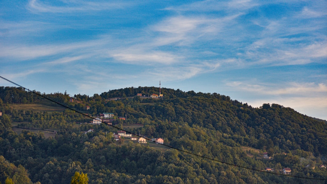 Banja Luka city center view from hill winter morning