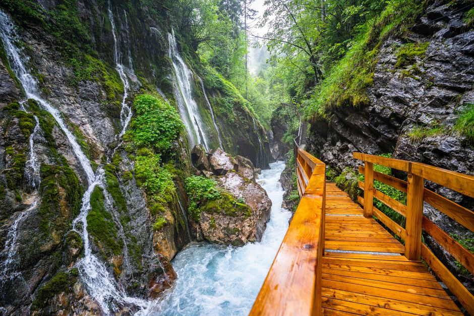 Ura e Kalit waterfall Albania natural bridge forest