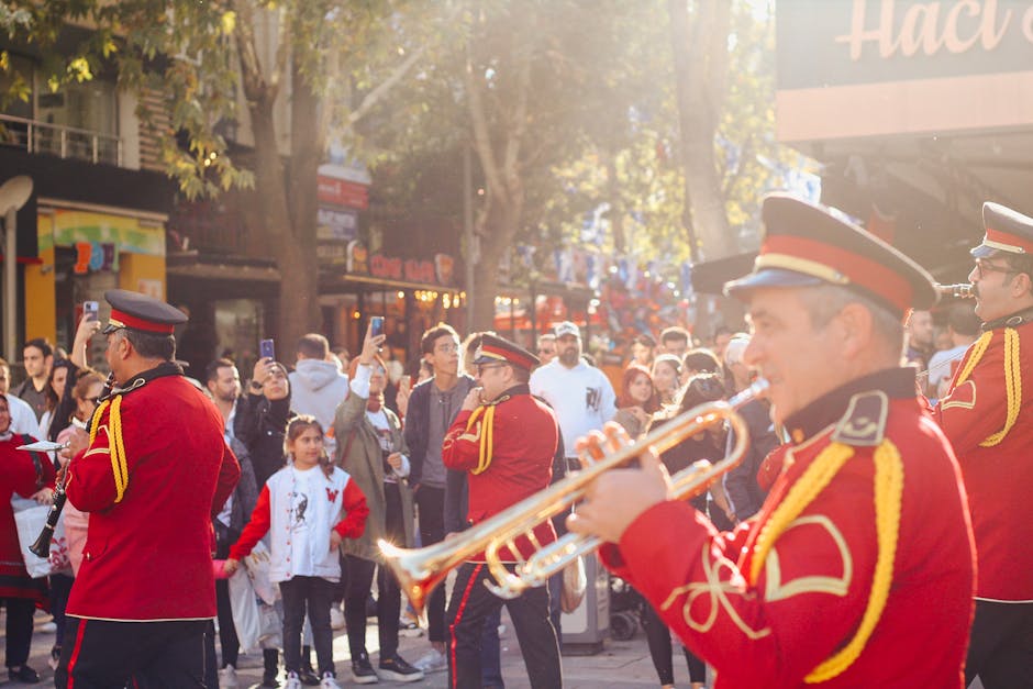 Bansko Bulgaria town square live music band winter