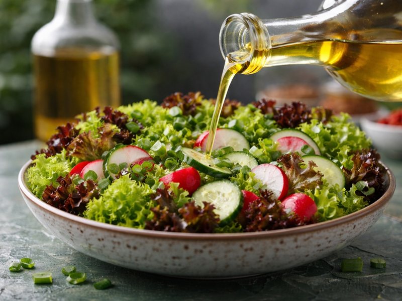 Salata vivă și câteva găuri de ulei de măsline – un mod ușor de a îmbunătăți gustul mesei