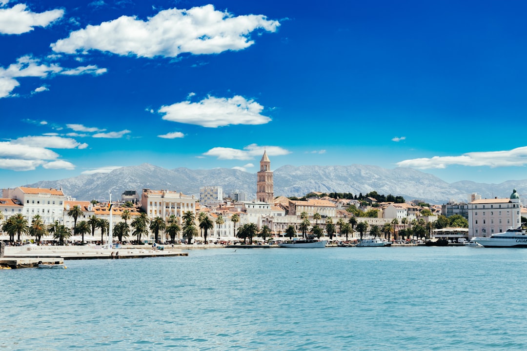 Split Croatia Riva waterfront day view ferries boats