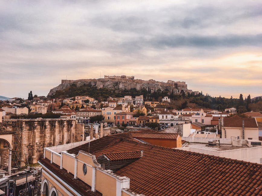 Anafiotika Athens white houses blue doors Acropolis view