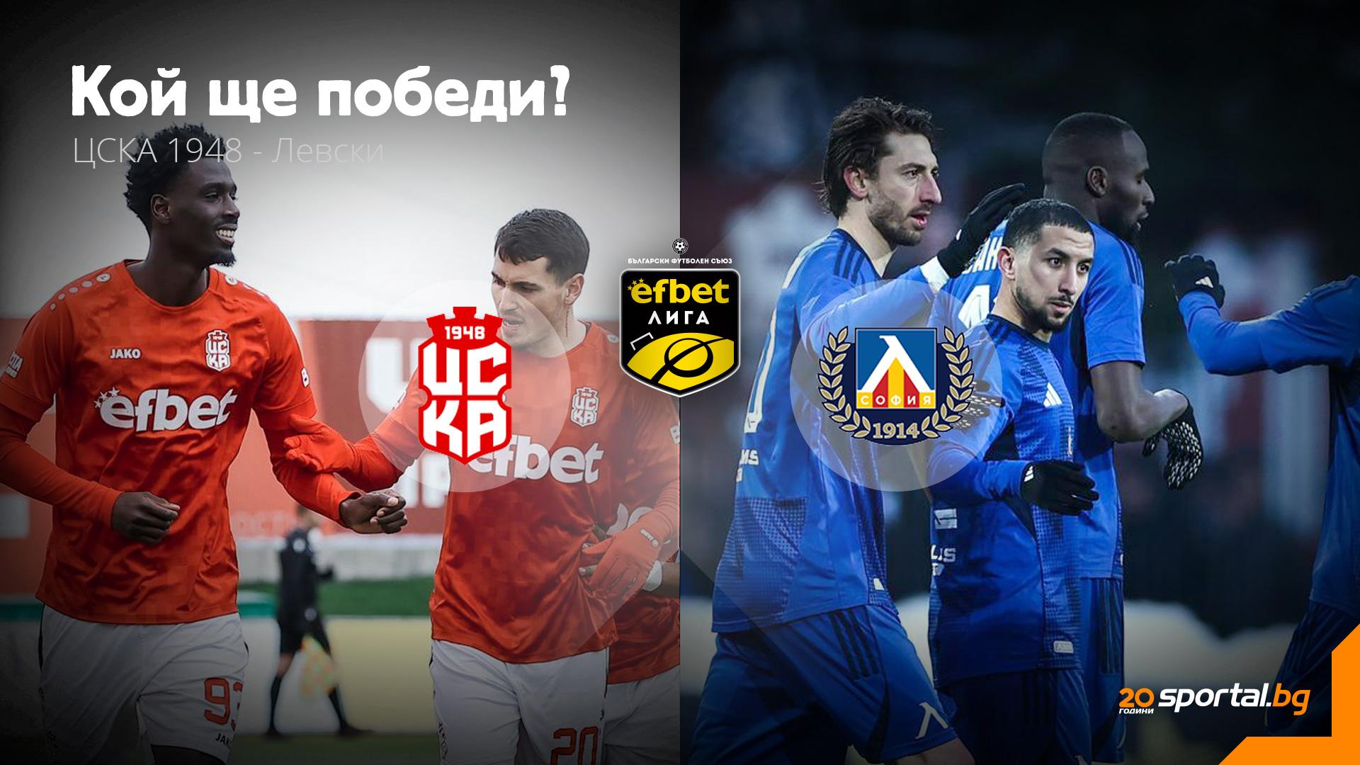 CSKA 1948 vizează argintul, Levski se răzbine cu căpitanul Kostadinov
