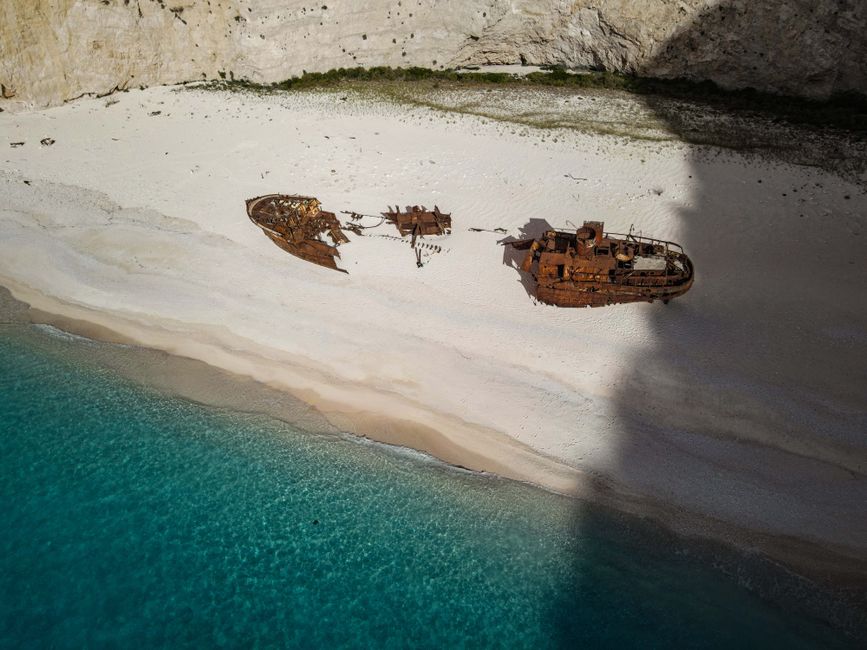 Navagagio Beach Zakynthos shipwreck white sand turquoise water cliff view